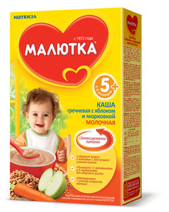 МалюткаКашаМол 220г ГречЯблМорк с 5мес