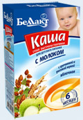 БелактКашаМОЛ 250г ГРЕЧКА РИС ЯБЛ с 6 мес