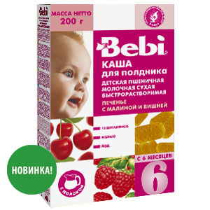 БебиКашаМОЛ 200г ПЕЧЕНЬЕ МАЛИНА ВИШНЯ д/полдника с 6 мес