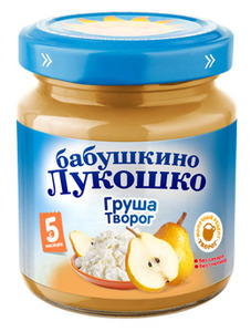 БабЛукПюреТ100г ГрушаТворог 6 м