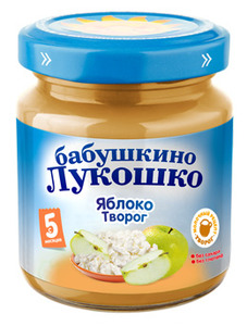 БабЛукПюреТ100г ЯблокоТворог 5 м